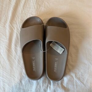 Old Navy Taupe Platform Slide Sandals Size 8